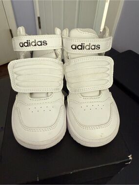 adidas Kids' White High-Top Velcro Sneakers
